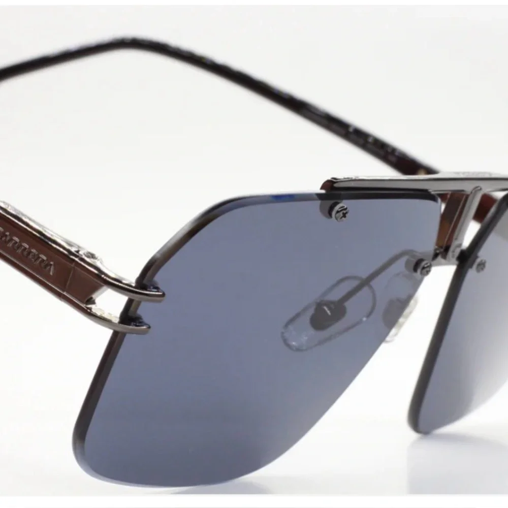 Carrera 1054/S V81IR Ruthenium Grey Rimless Designer Sunglasses